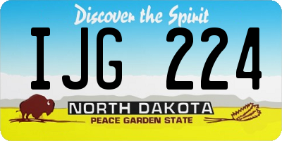 ND license plate IJG224