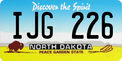 ND license plate IJG226