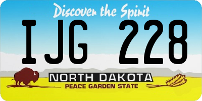 ND license plate IJG228