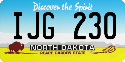 ND license plate IJG230