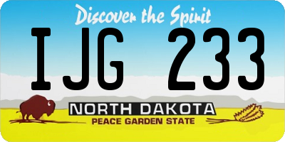 ND license plate IJG233