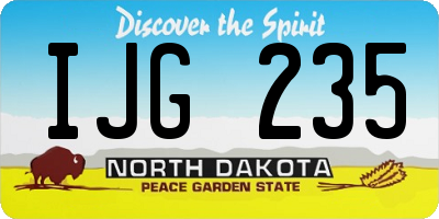 ND license plate IJG235