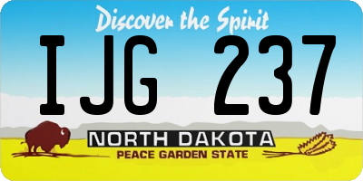 ND license plate IJG237