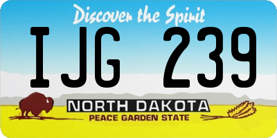 ND license plate IJG239