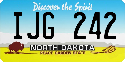 ND license plate IJG242