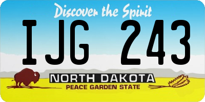 ND license plate IJG243