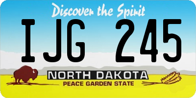 ND license plate IJG245