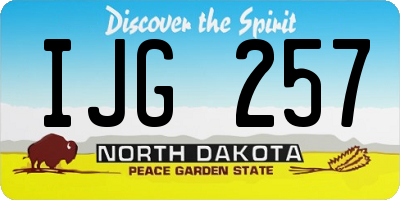 ND license plate IJG257