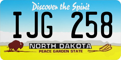 ND license plate IJG258
