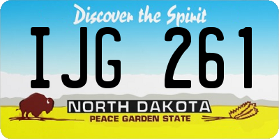 ND license plate IJG261