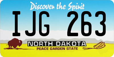 ND license plate IJG263