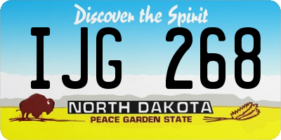 ND license plate IJG268