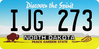 ND license plate IJG273