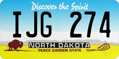 ND license plate IJG274