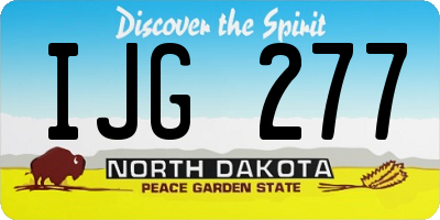 ND license plate IJG277