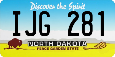 ND license plate IJG281