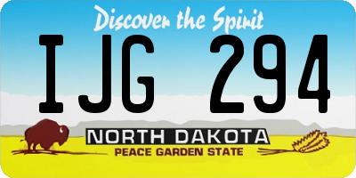 ND license plate IJG294