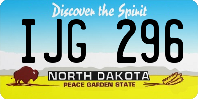 ND license plate IJG296