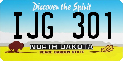 ND license plate IJG301