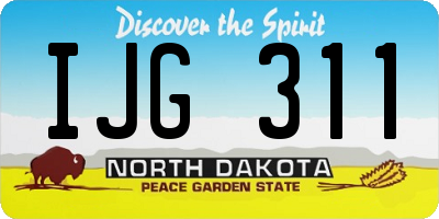 ND license plate IJG311