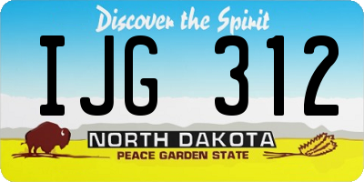 ND license plate IJG312