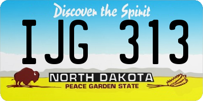 ND license plate IJG313