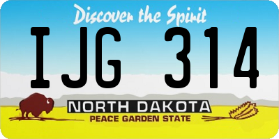 ND license plate IJG314