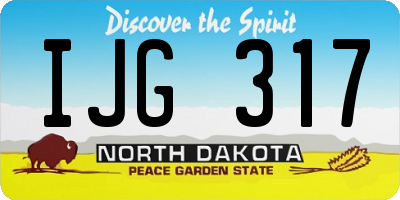 ND license plate IJG317