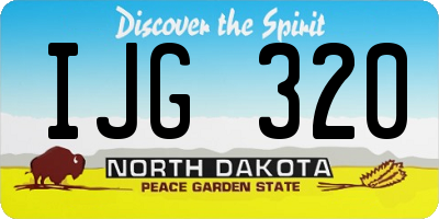 ND license plate IJG320