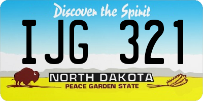 ND license plate IJG321