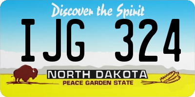 ND license plate IJG324