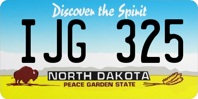 ND license plate IJG325