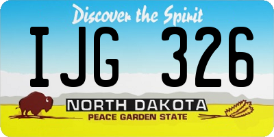 ND license plate IJG326