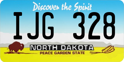 ND license plate IJG328