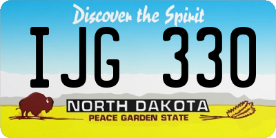 ND license plate IJG330