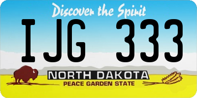 ND license plate IJG333