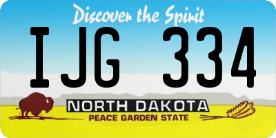 ND license plate IJG334