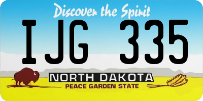 ND license plate IJG335