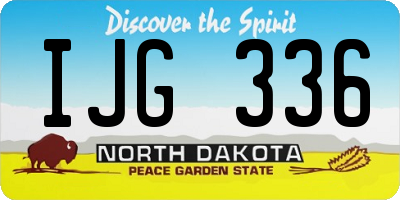 ND license plate IJG336