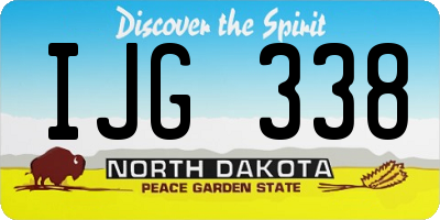 ND license plate IJG338