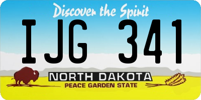 ND license plate IJG341