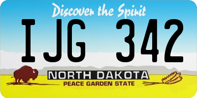 ND license plate IJG342