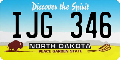 ND license plate IJG346