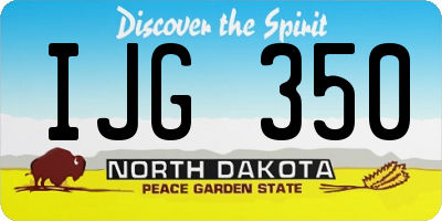 ND license plate IJG350
