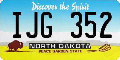 ND license plate IJG352