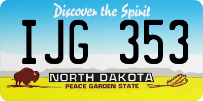 ND license plate IJG353