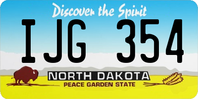 ND license plate IJG354