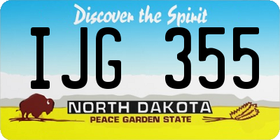 ND license plate IJG355
