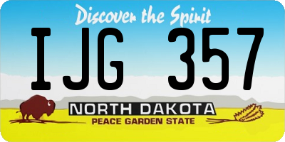 ND license plate IJG357