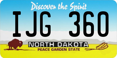 ND license plate IJG360